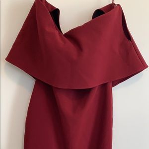 Likely red dress size 2. Strapless.